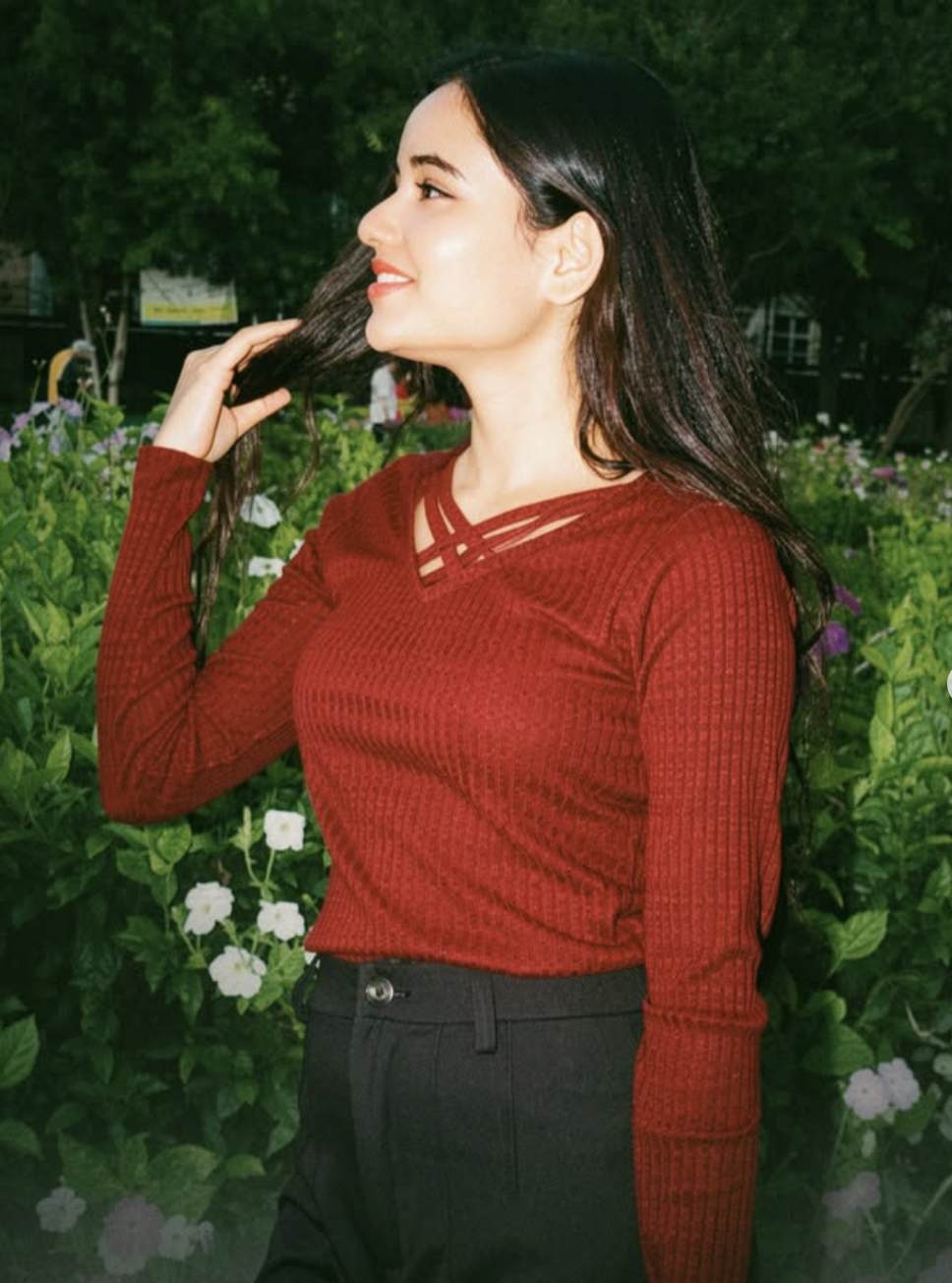 Disha holding fairy lights